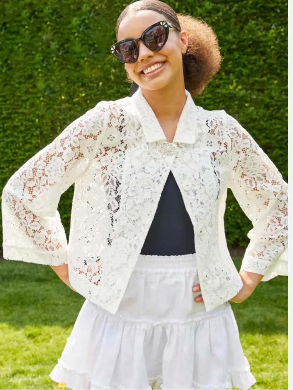 Hill House Home Ivory Lace Bea Cropped Jacket XS NWT